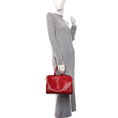 Louis Vuitton Epi Speedy 25 Castillan Red 2 of 10
