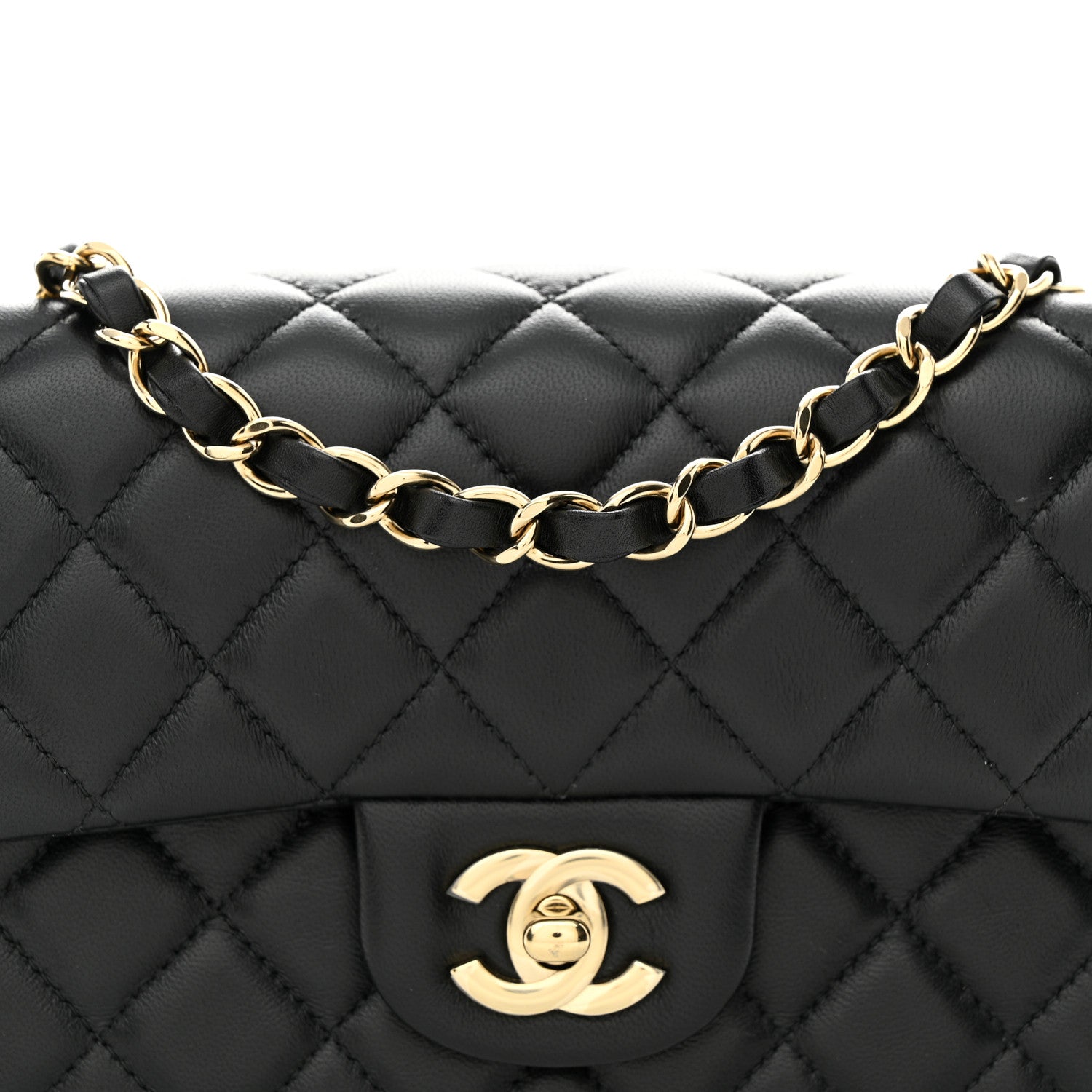 Chanel Lambskin Quilted Mini Rectangular Flap Black 9 of 11