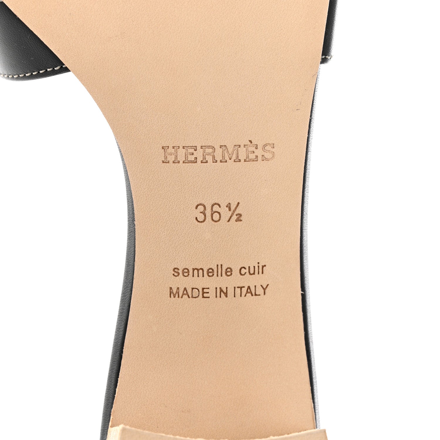 Hermes Calfskin Oasis Sandals 36.5 Black 8 of 9