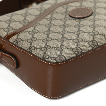Gucci GG Supreme Monogram Azalea Calfskin Retro Interlocking G Messenger Shoulder Bag Beige Ebony Brown Sugar 11 of 12