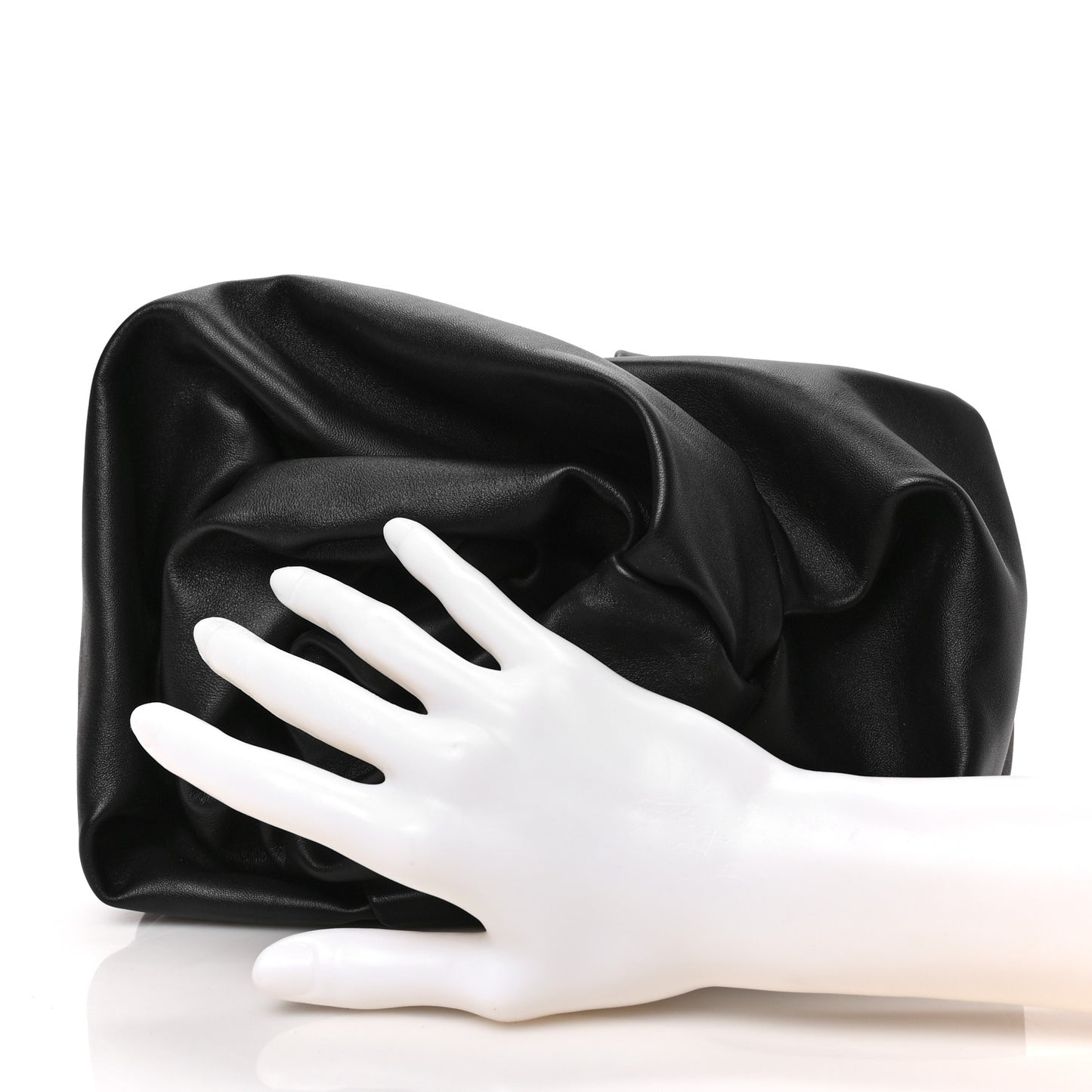 Smooth Calfskin Rose Clutch Black