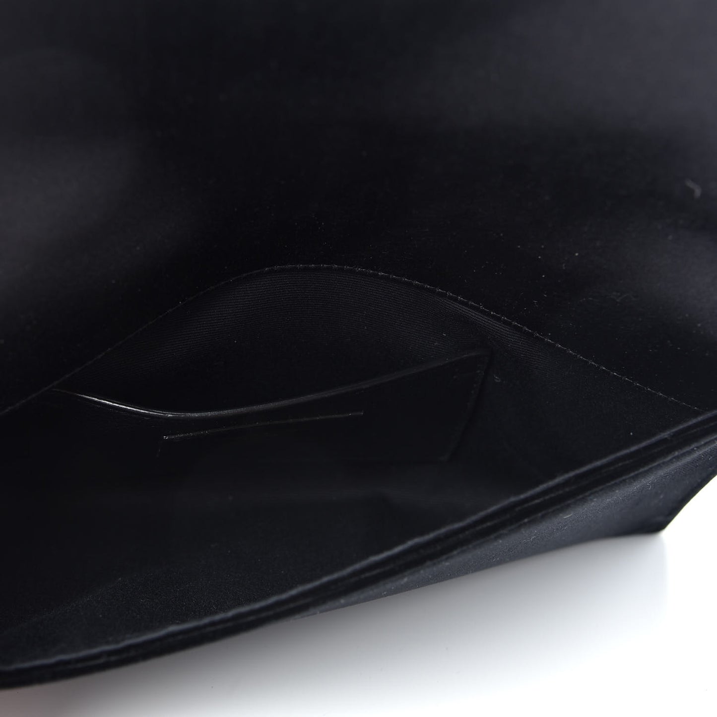 Velvet Satin Monogram Smoking Clutch Black