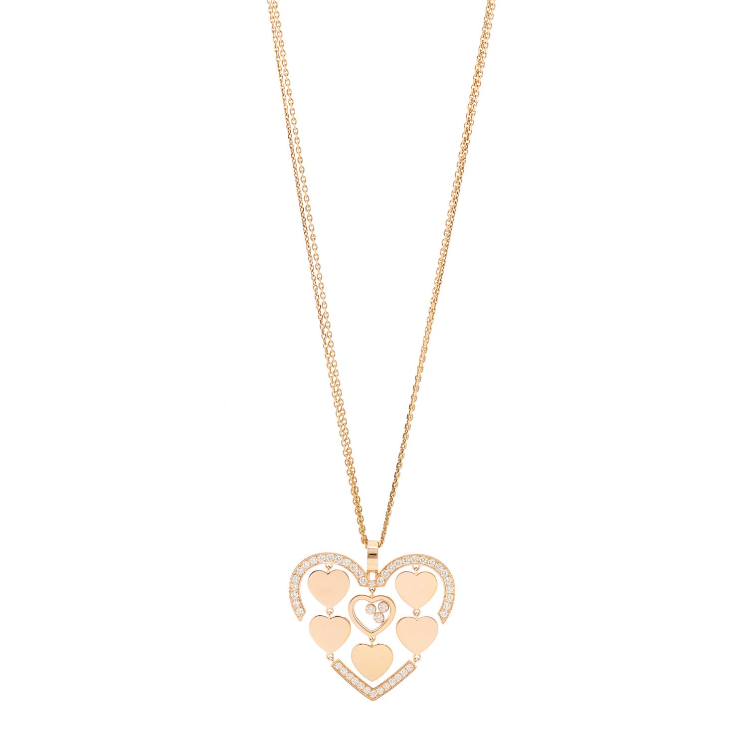 Chopard 18K Rose Gold Diamond Happy Amore Pendant Necklace 1 of 6