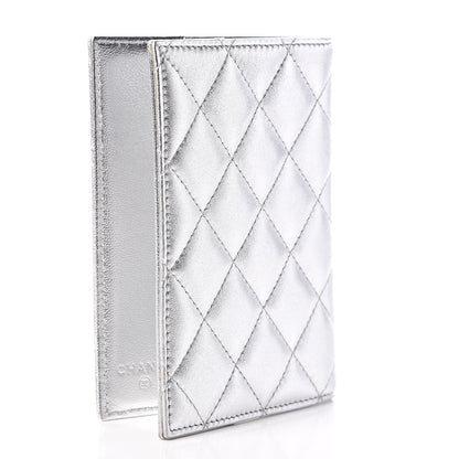Chanel Metallic Lambskin Quilted Passport Holder Silver 3 of 8