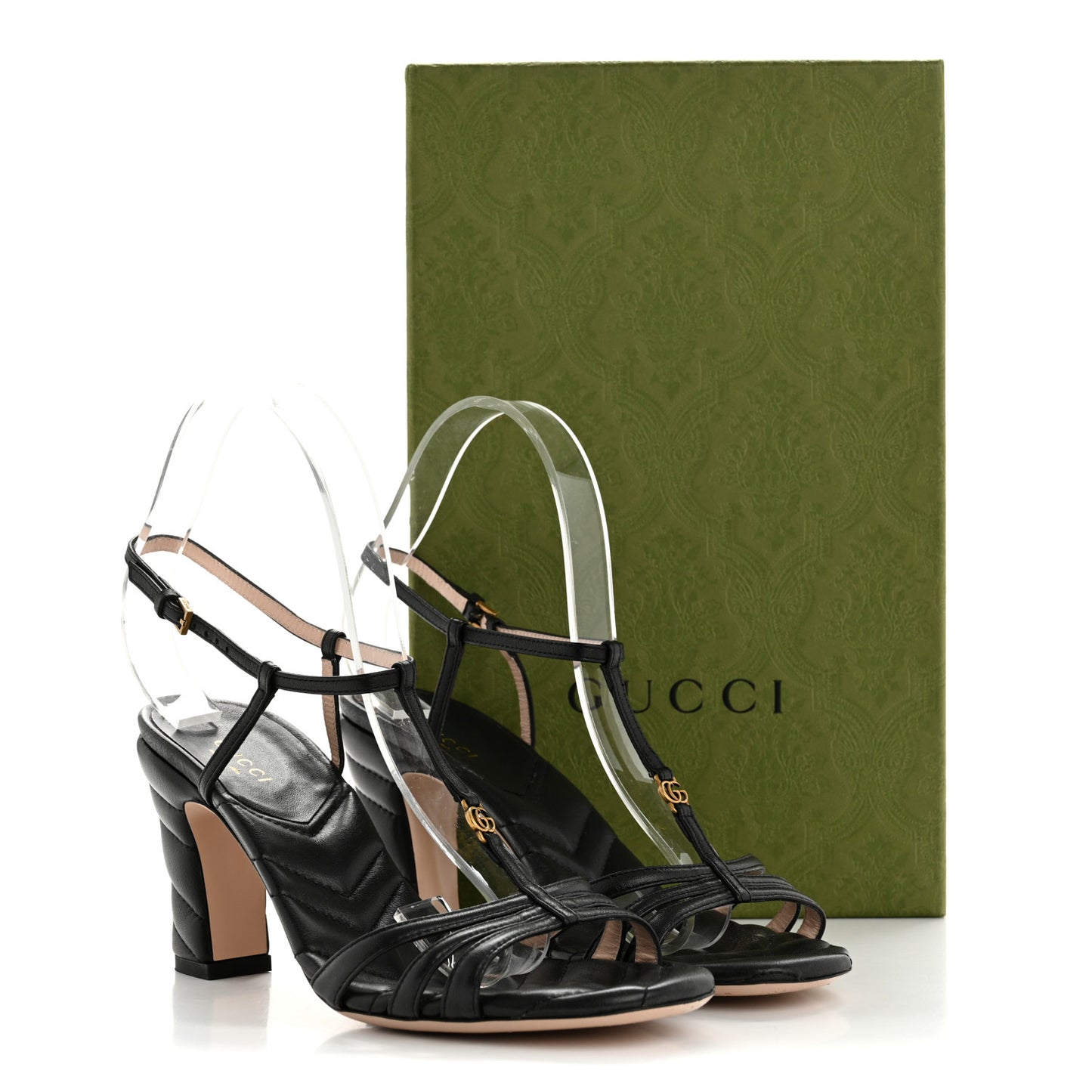 Nappa Matelasse T-Strap 40mm Sandals 38 Black