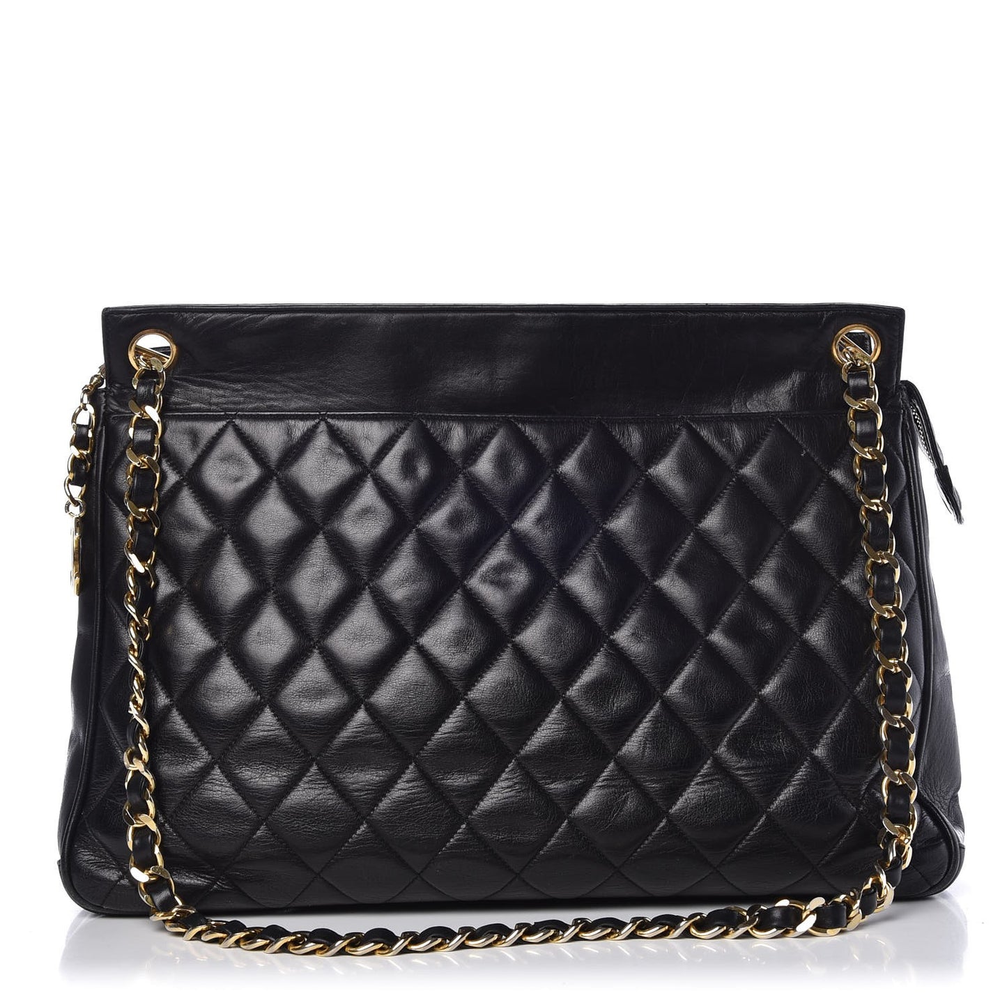 Lambskin Quilted Shoulder Bag Black