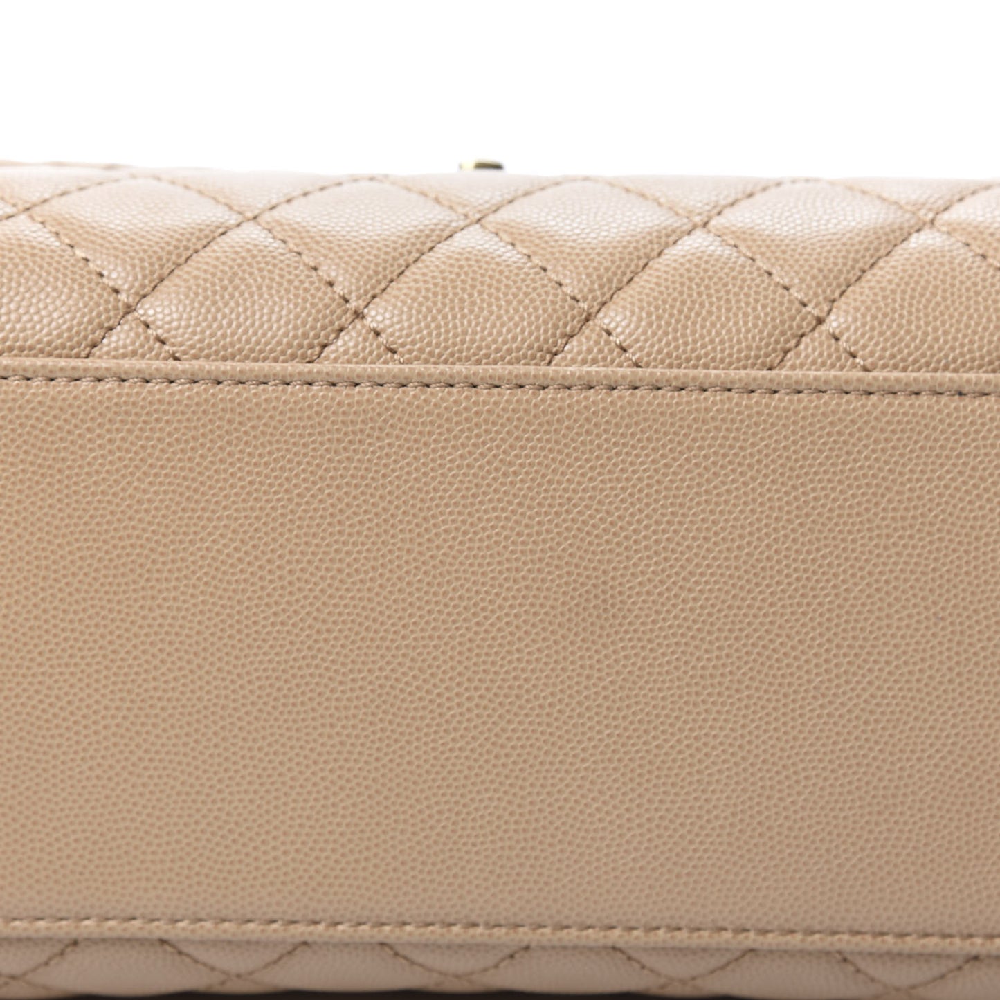 Caviar Quilted Medium Coco Handle Flap Light Beige