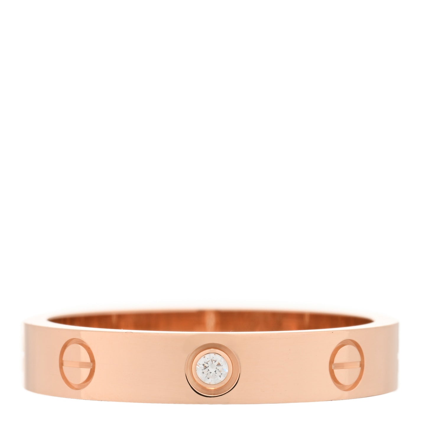 18K Pink Gold Diamond 4mm LOVE Wedding Band Ring 59 8.75