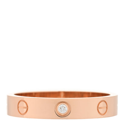 Cartier 18K Pink Gold Diamond 4mm LOVE Wedding Band Ring 59 8.75 1 of 4