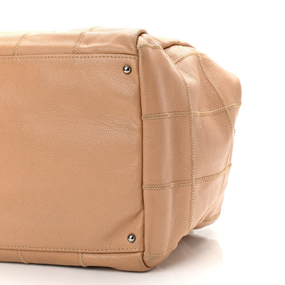 Chanel Caviar Square Stitched Tote Beige 9 of 13