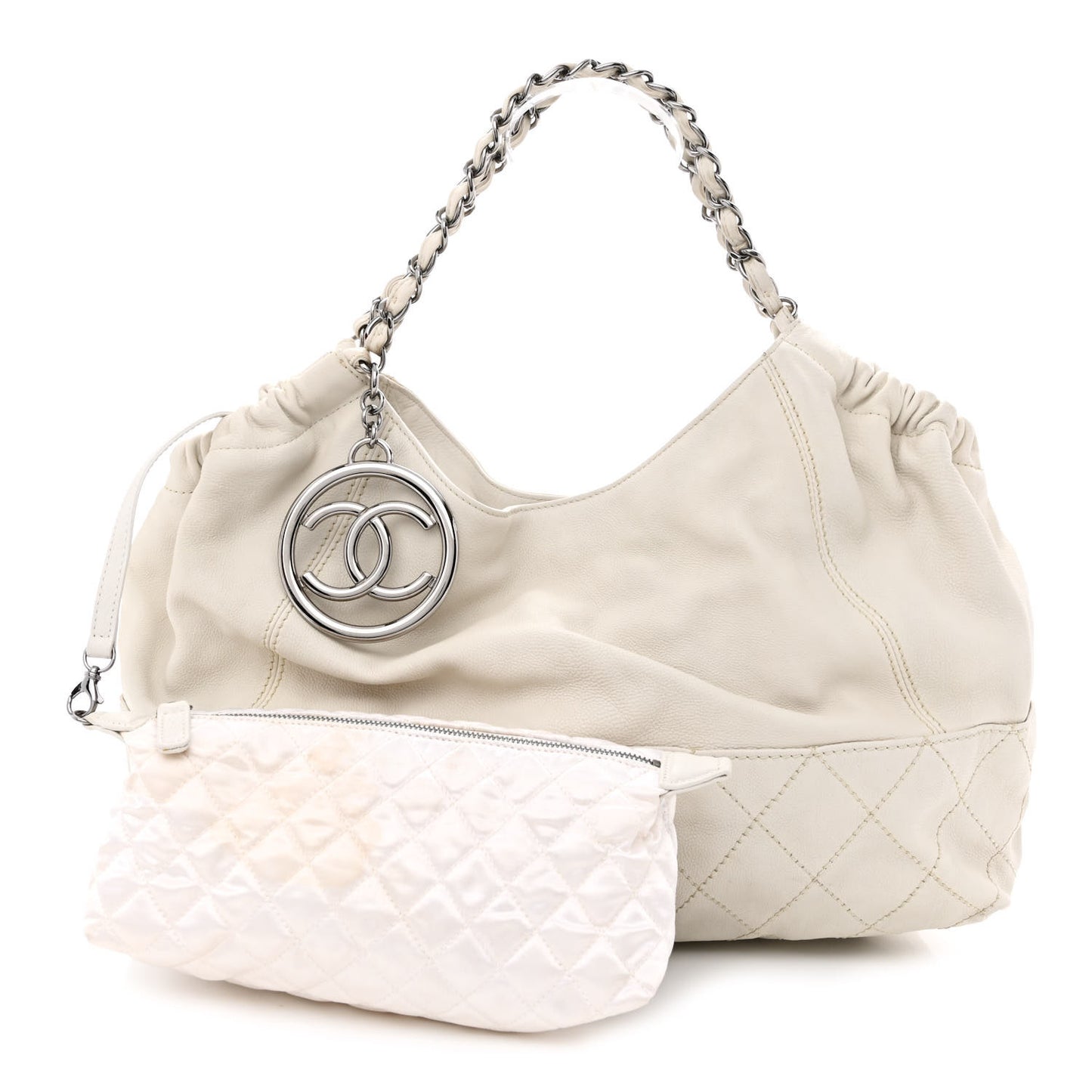 Calfskin Baby Coco Cabas White