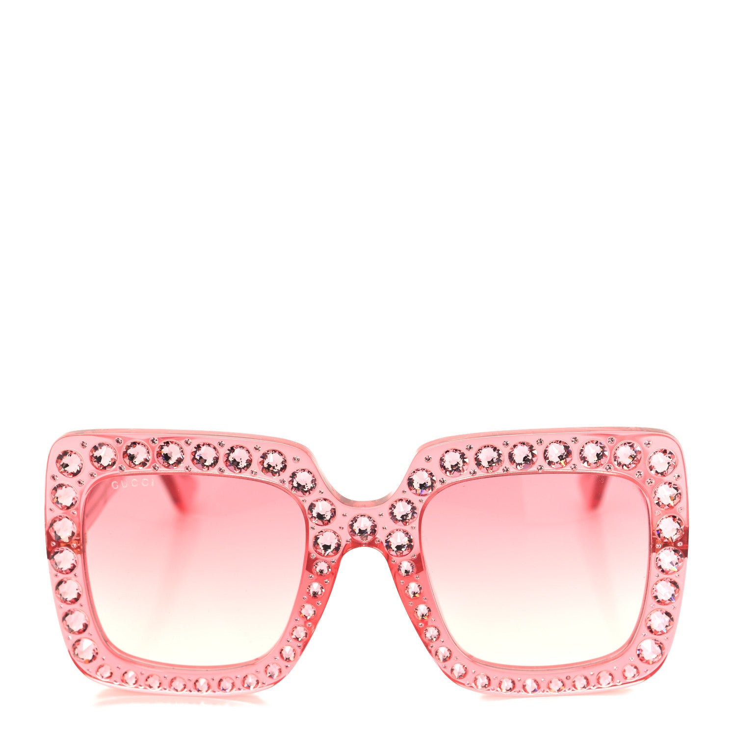 Gucci Acetate Crystal Oversize Sunglasses GG0148S Pink 2 of 7