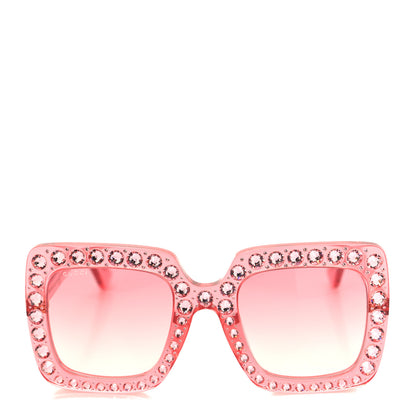 Gucci Acetate Crystal Oversize Sunglasses GG0148S Pink 2 of 7