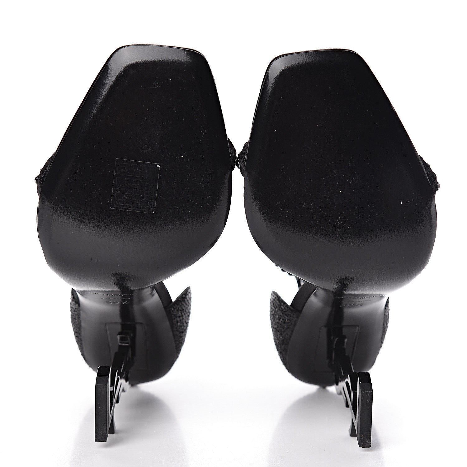 Saint Laurent Satin Crystal Opyum Sandals 39.5 Black 5 of 11