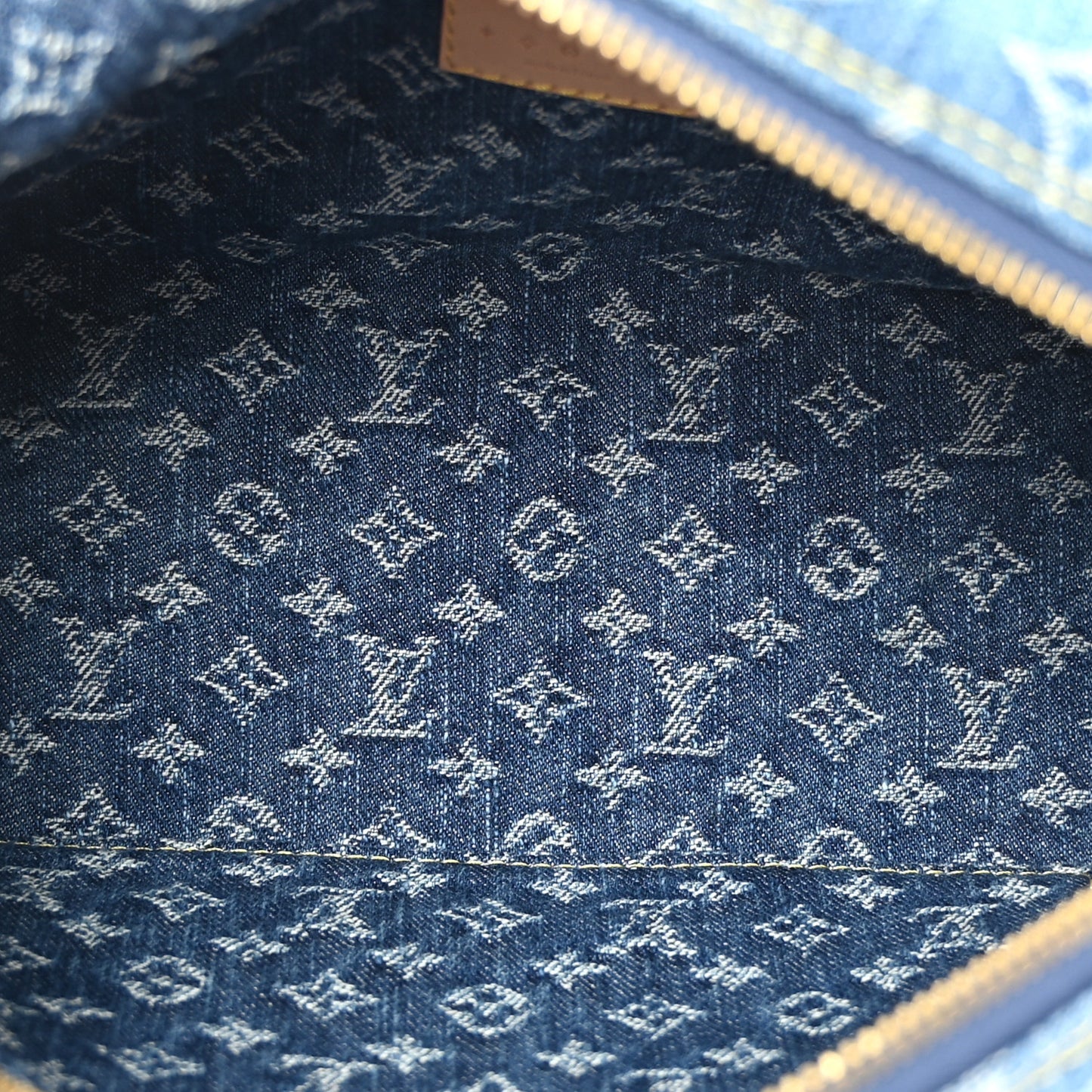Monogram Denim Pochette Cosmetique GM Denim Blue