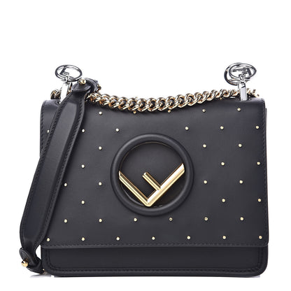 Fendi Vitello Liberty F is Studded Small Kan I Shoulder Bag Black 1 of 13