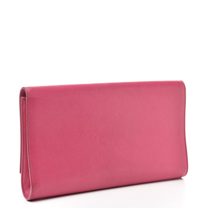 Saint Laurent Goatskin Monogram Large Belle De Jour Clutch Lipstick Fuchsia 3 of 14