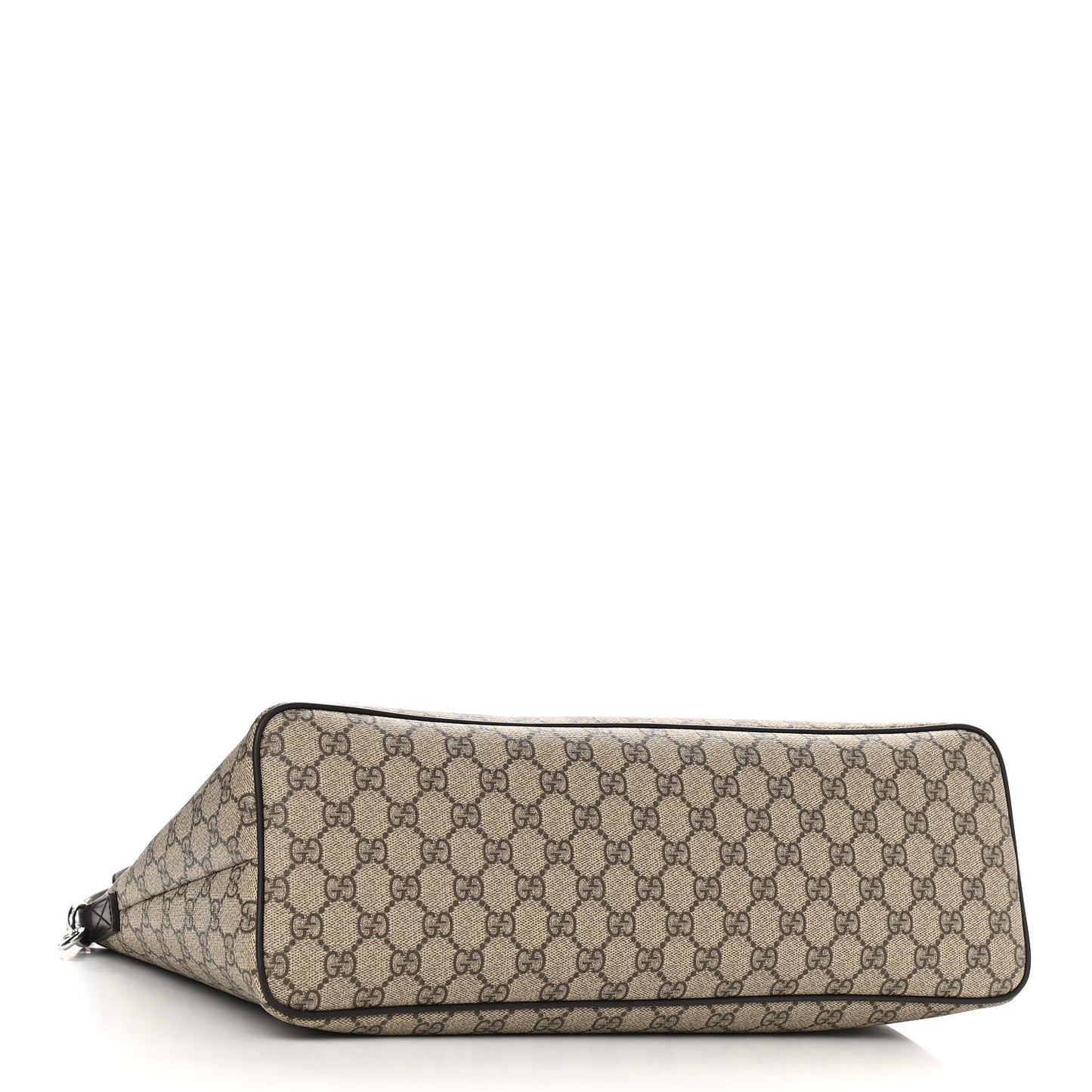 GG Supreme Monogram Medium Zippered Tote Dark Brown