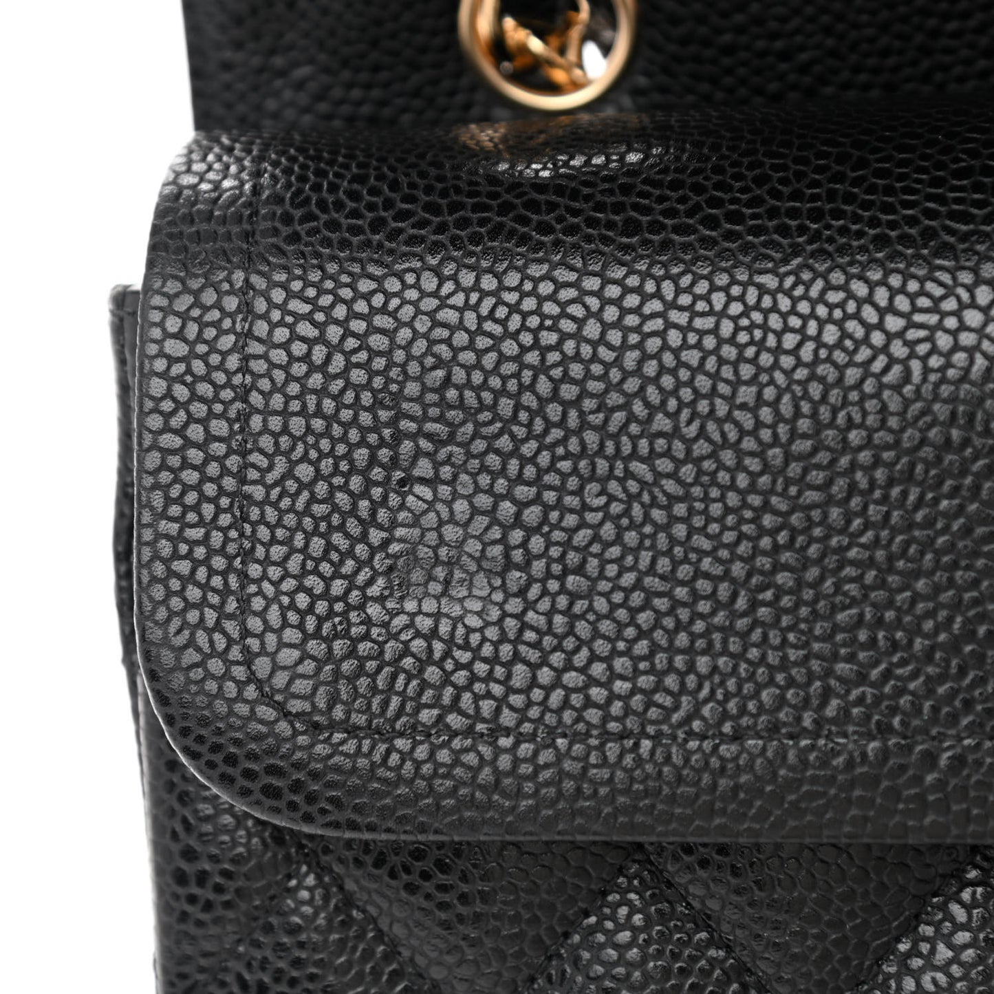 Caviar Quilted Medium Double Flap Black