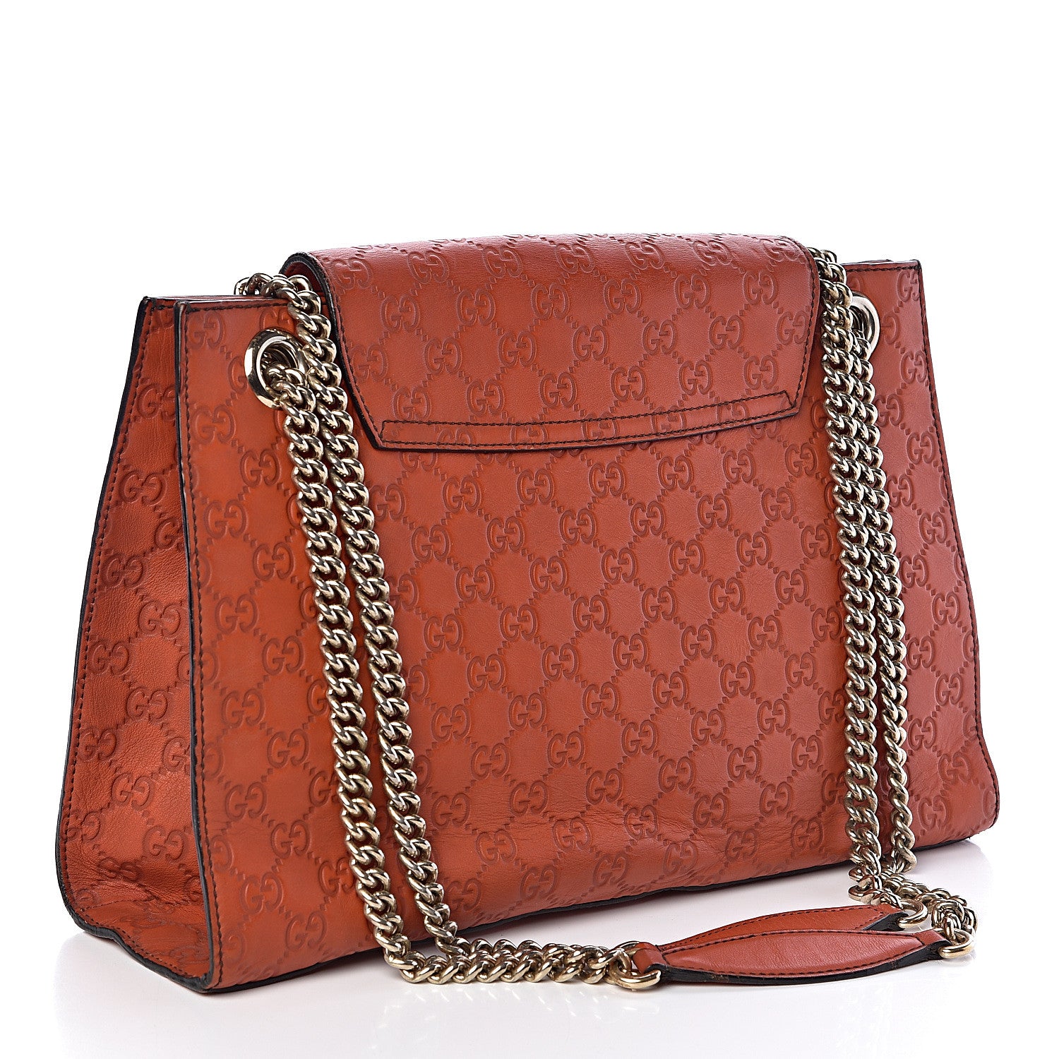 Gucci Guccissima Large Emily Chain Shoulder Bag Sun Orange 3 of 10