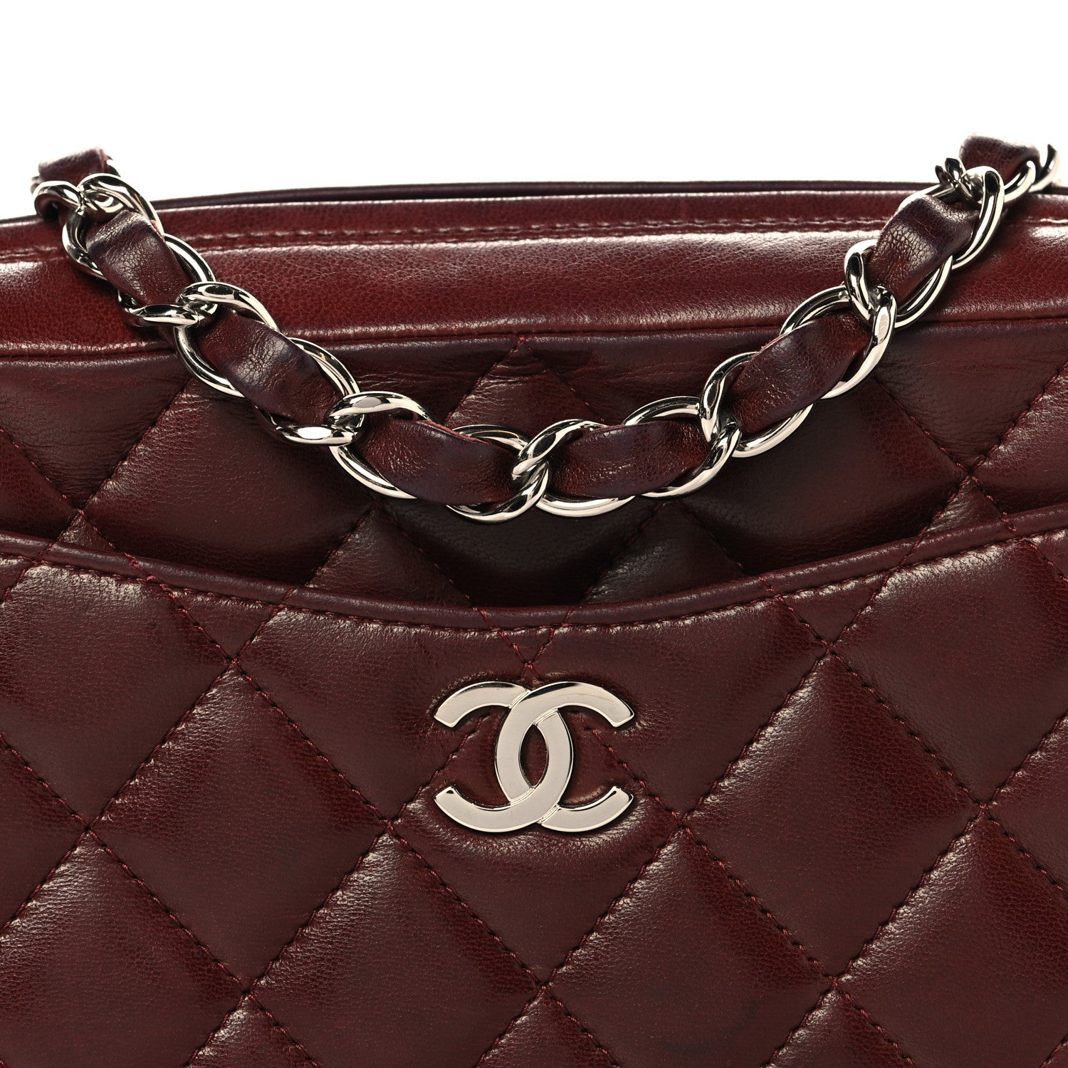 Chanel Lambskin Quilted Timeless Camera Case Burgundy 8 of 11