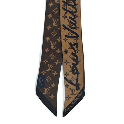 Louis Vuitton Silk Monogram Script BB Bandeau Black 2 of 3