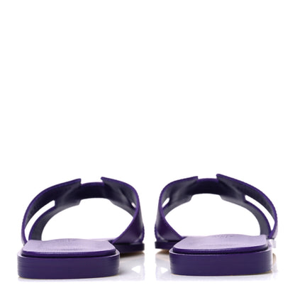 Hermes Calfskin Oran Sandals 39.5 Violet Majorette 6 of 11