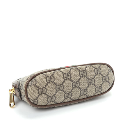 Gucci GG Supreme Monogram Textured Calfskin Web Medium Ophidia Cosmetic Case Beige Ebony New Acero 4 of 7