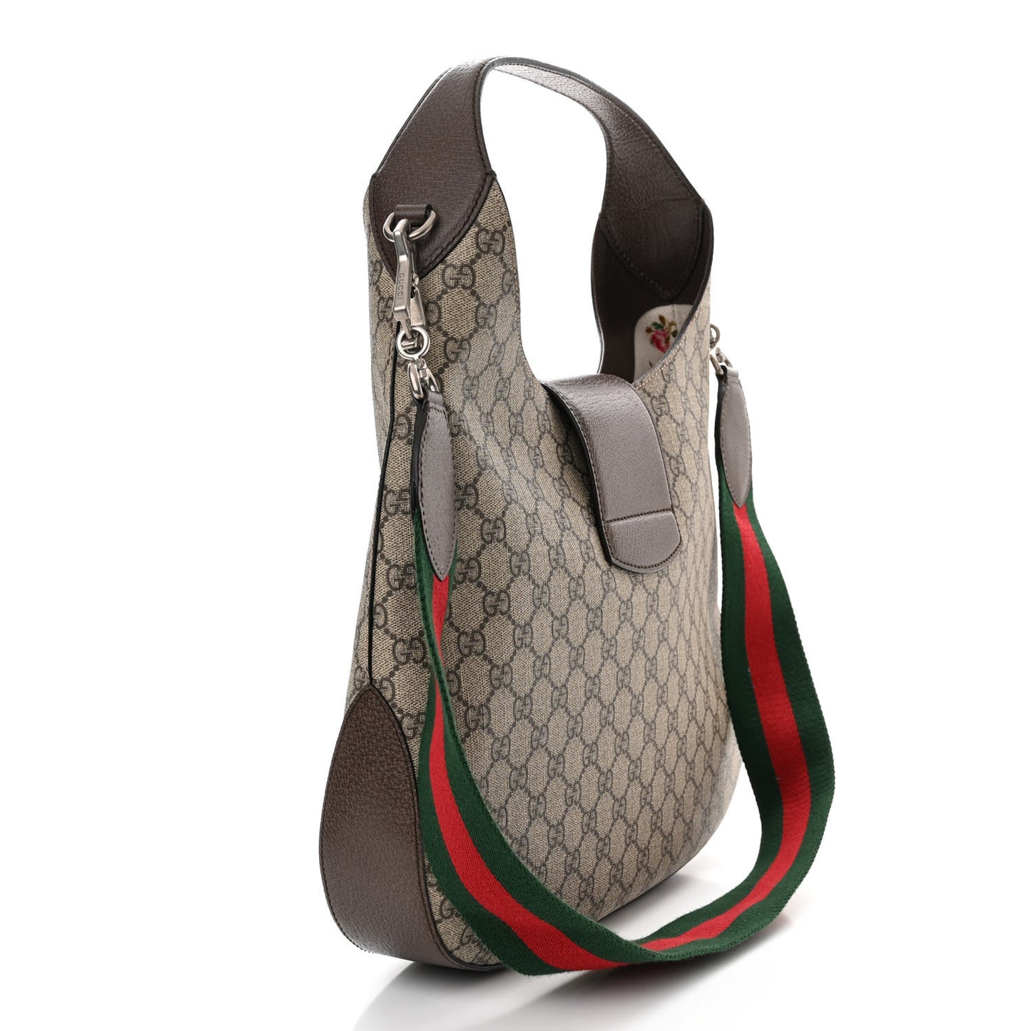 GG Supreme Monogram Web Medium Dionysus Hobo Brown