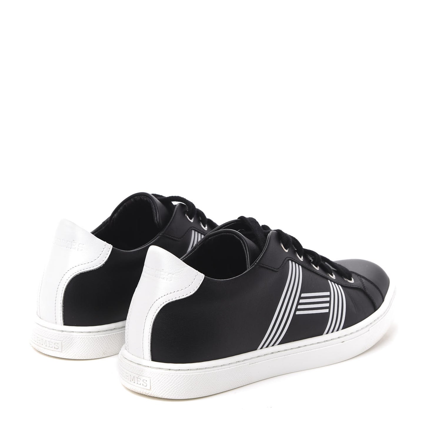 Calfskin Womens Advantage Sneakers 36 Black White