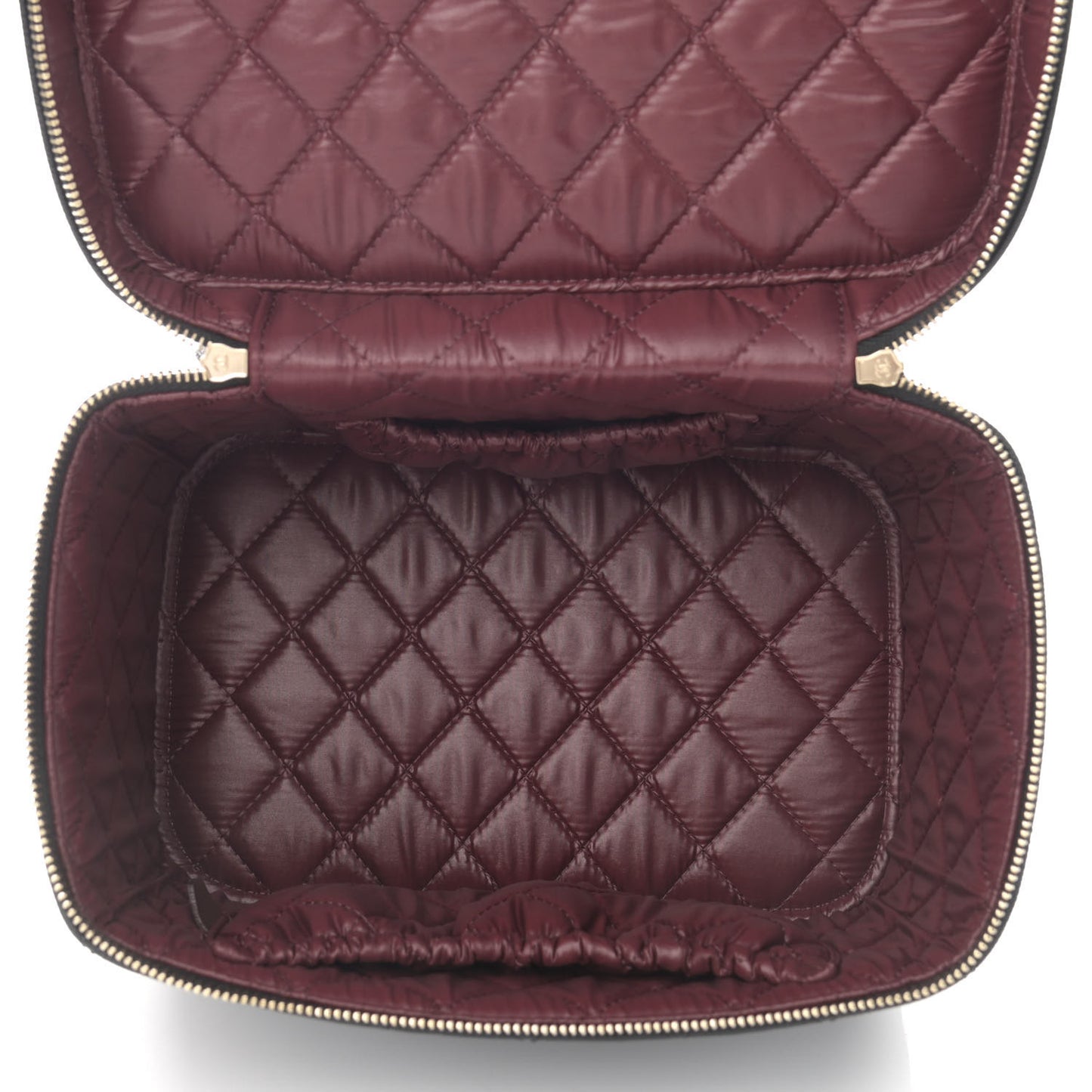 Caviar Quilted Large Vanity Pouch Black