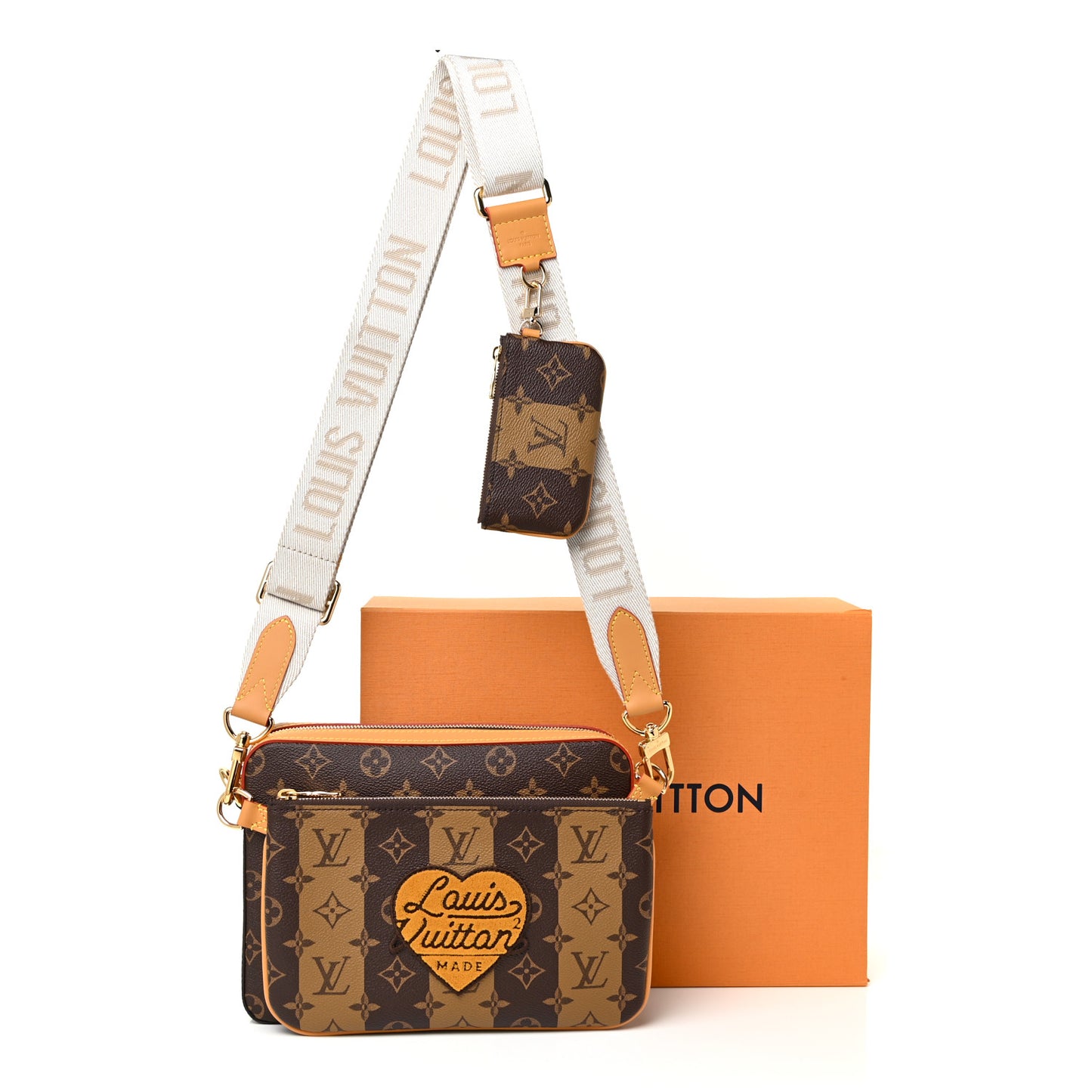 X NIGO Reverse Monogram Stripes Trio Messenger