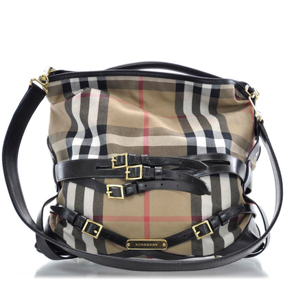 Burberry House Check Bridle Calfskin Medium Gosford Hobo 1 of 11