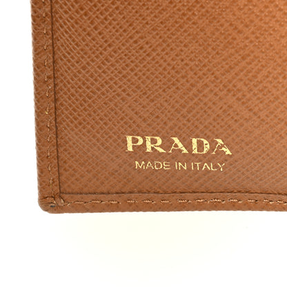 Prada Saffiano Metal Bi-Fold Wallet Caramel 6 of 6