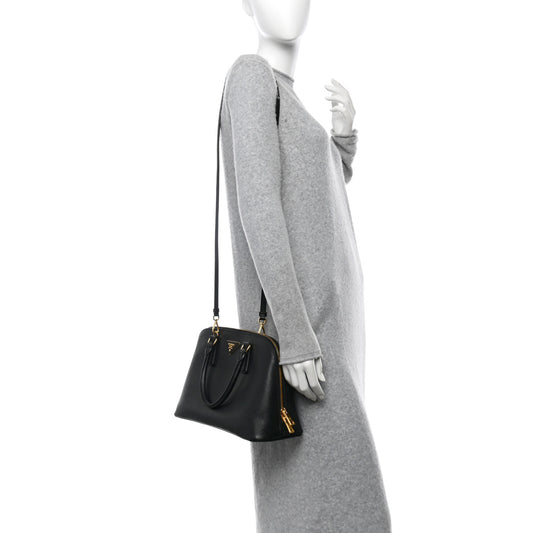 Saffiano Lux Medium Promenade Tote Black