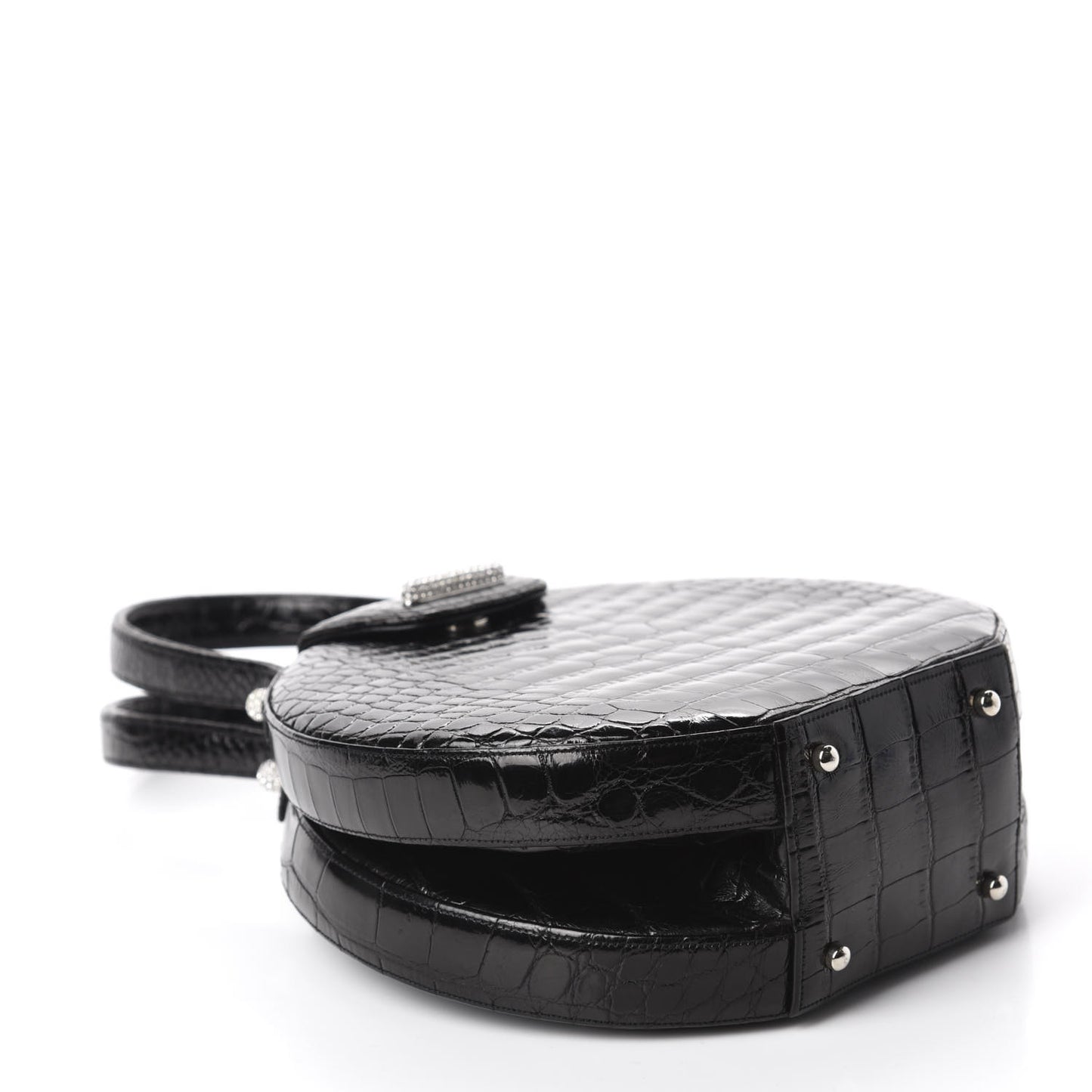 Crocodile Crystal Evening Bag Black