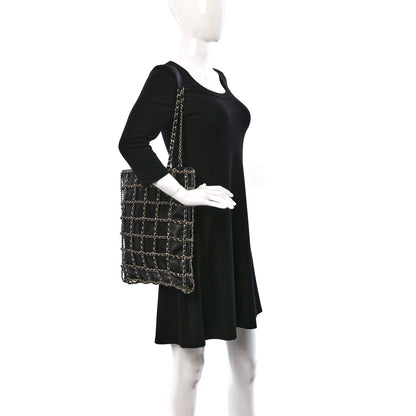Chanel Lambskin Large Shopping Chain Tote Black 2 of 9