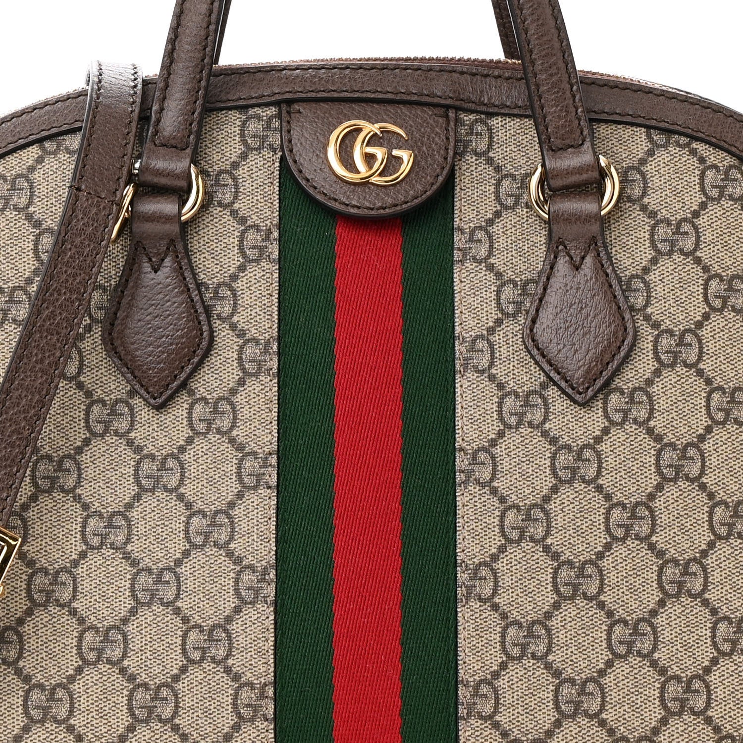 Gucci GG Supreme Monogram Web Medium Ophidia Top Handle Dome Bag Brown 11 of 13