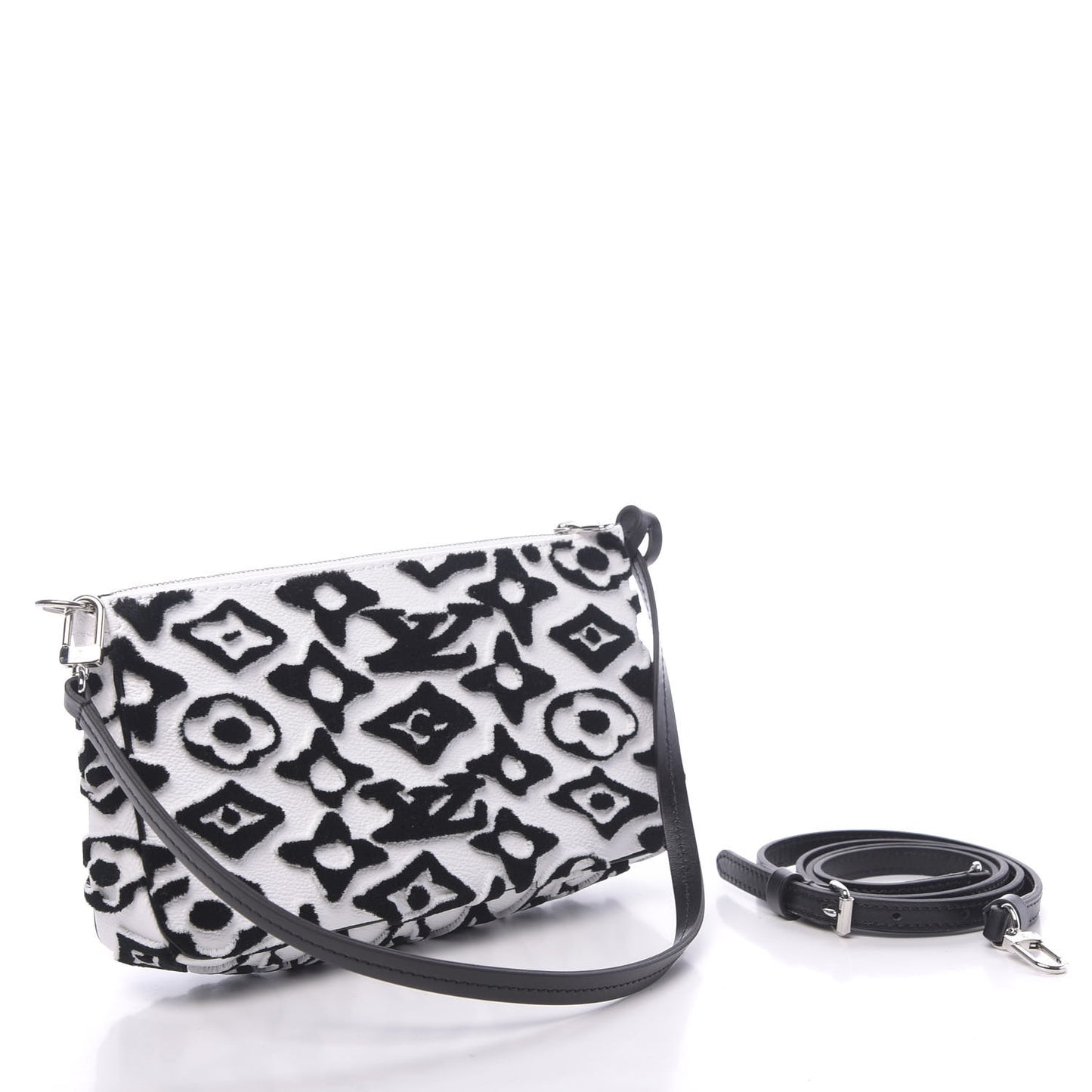 X UF Tufted Monogram Pochette Accessories White Black