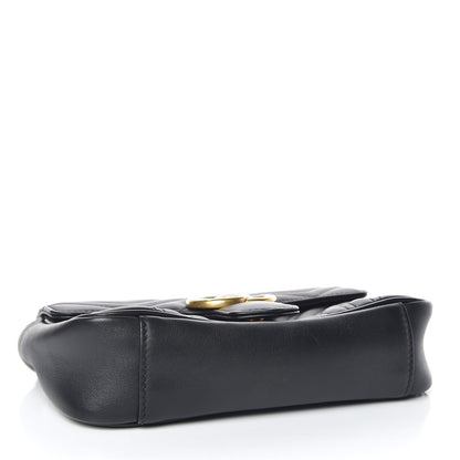 Gucci Calfskin Matelasse Mini GG Marmont Shoulder Bag Black 4 of 10