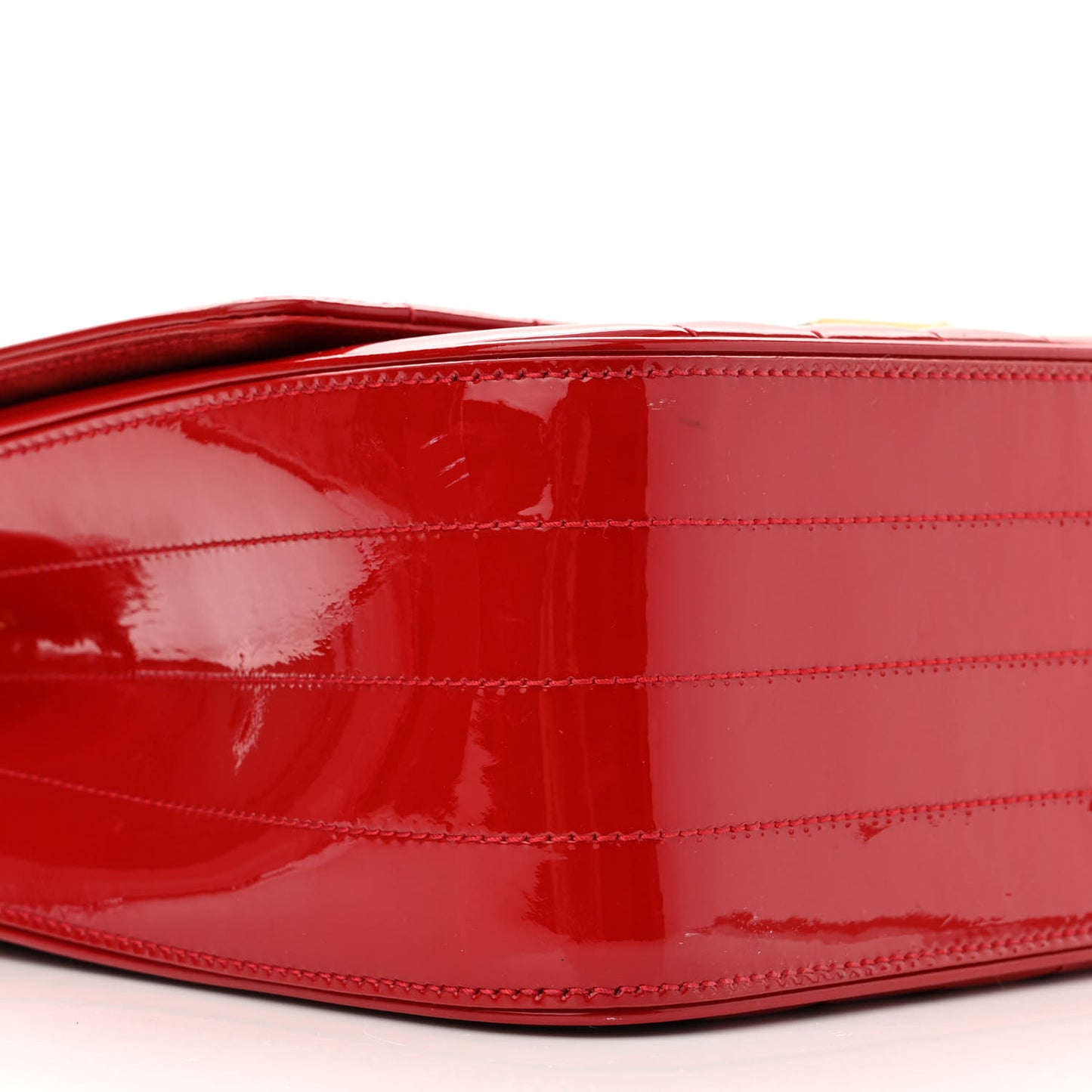 Patent Matelasse Monogram Large Vicky Chain Bag Rouge Eros