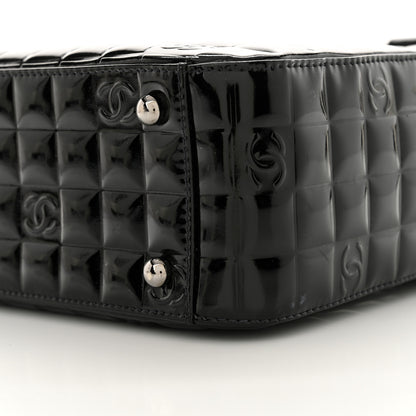 Chanel Patent Chocolate Bar Quilted Tote Black 10 of 11