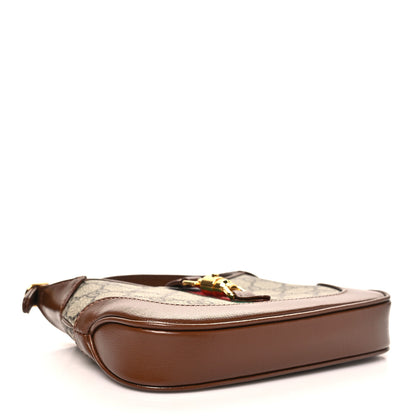 Gucci GG Supreme Monogram Azalea Calfskin Web Mini Jackie 1961 Hobo Beige Ebony Brown Sugar 4 of 9