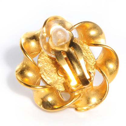 Chanel Pearl CC Clip On Earrings Gold 4 of 5