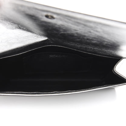 Saint Laurent Metallic Calfskin Monogram Large Belle De Jour Clutch Silver 5 of 11