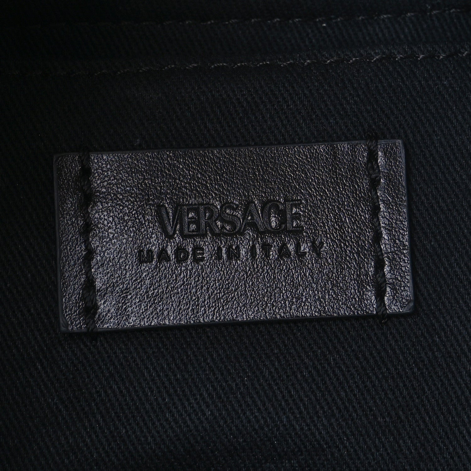 Versace Coated Canvas Calfskin Mini La Greca Signature Shoulder Bag Black Khaki 5 of 6