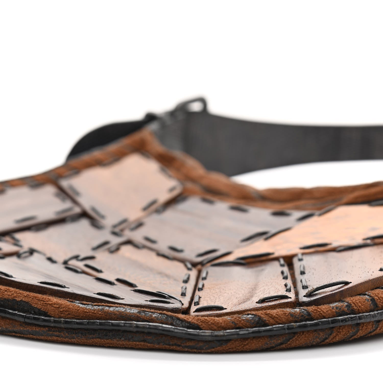 Fendi Lizard Wood Patchwork Oyster Brown 9 of 14