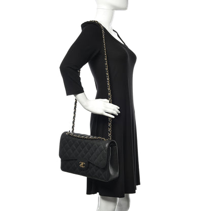 Chanel Caviar Quilted Jumbo Double Flap Black 2 of 11