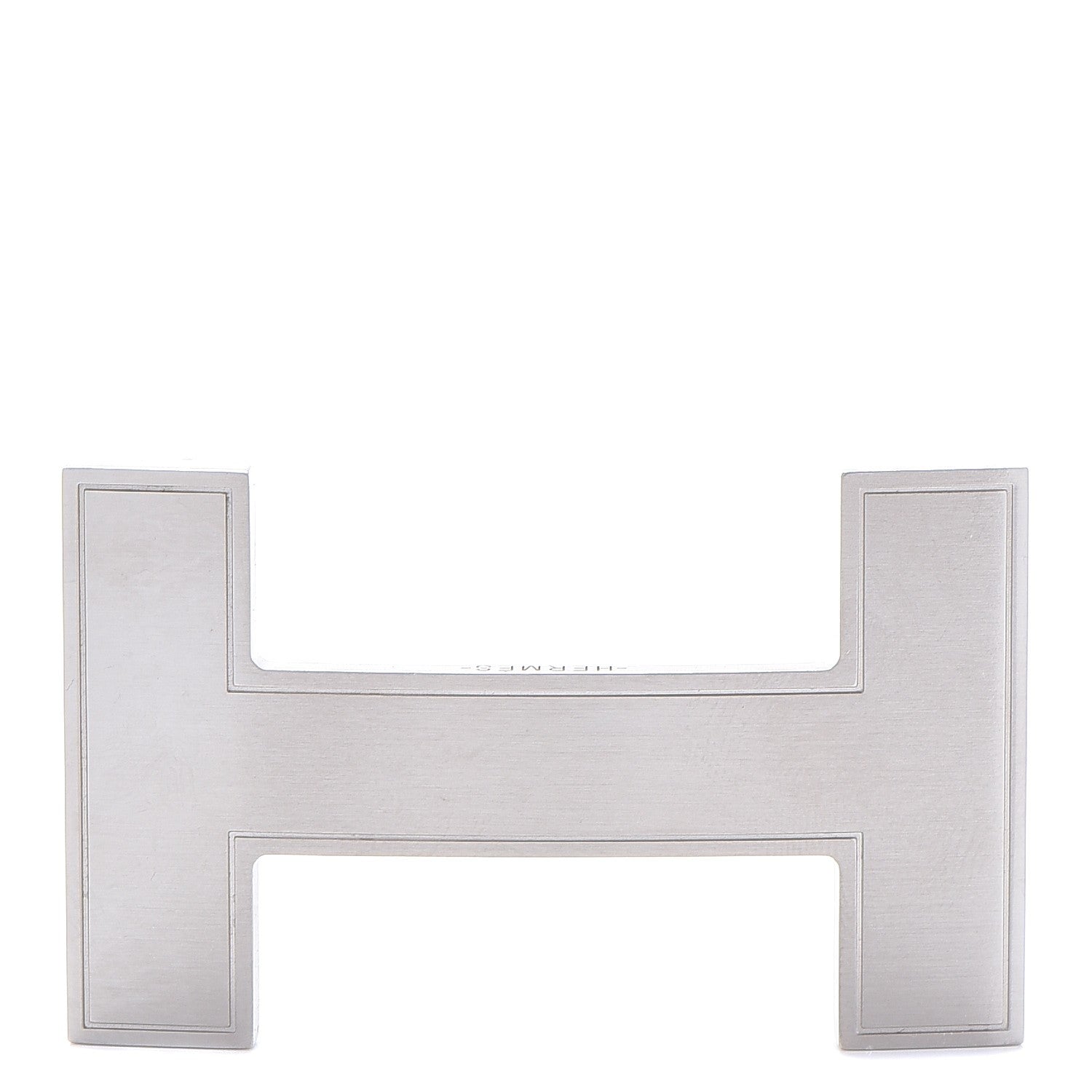 Hermes Brushed Palladium 32mm Quizz H Belt Buckle 1 of 7
