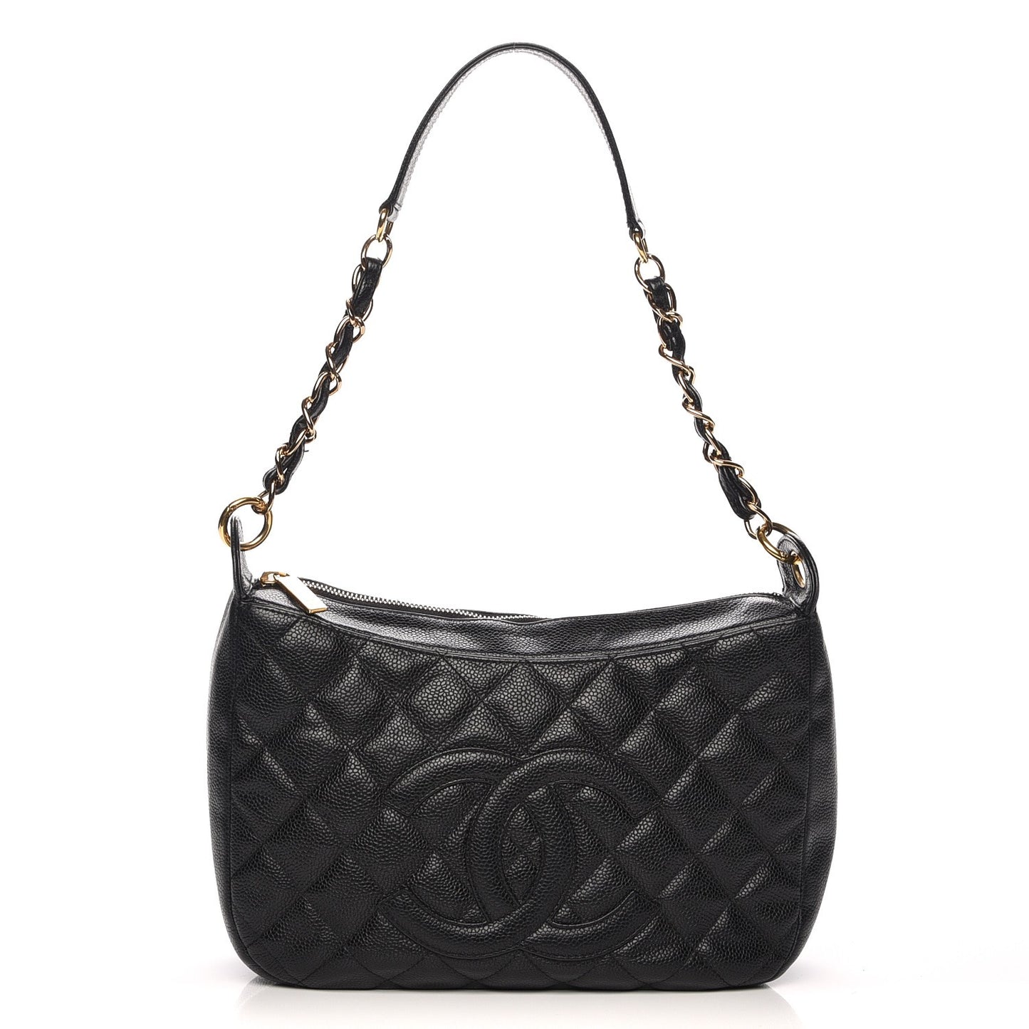 Caviar Quilted Hobo Black